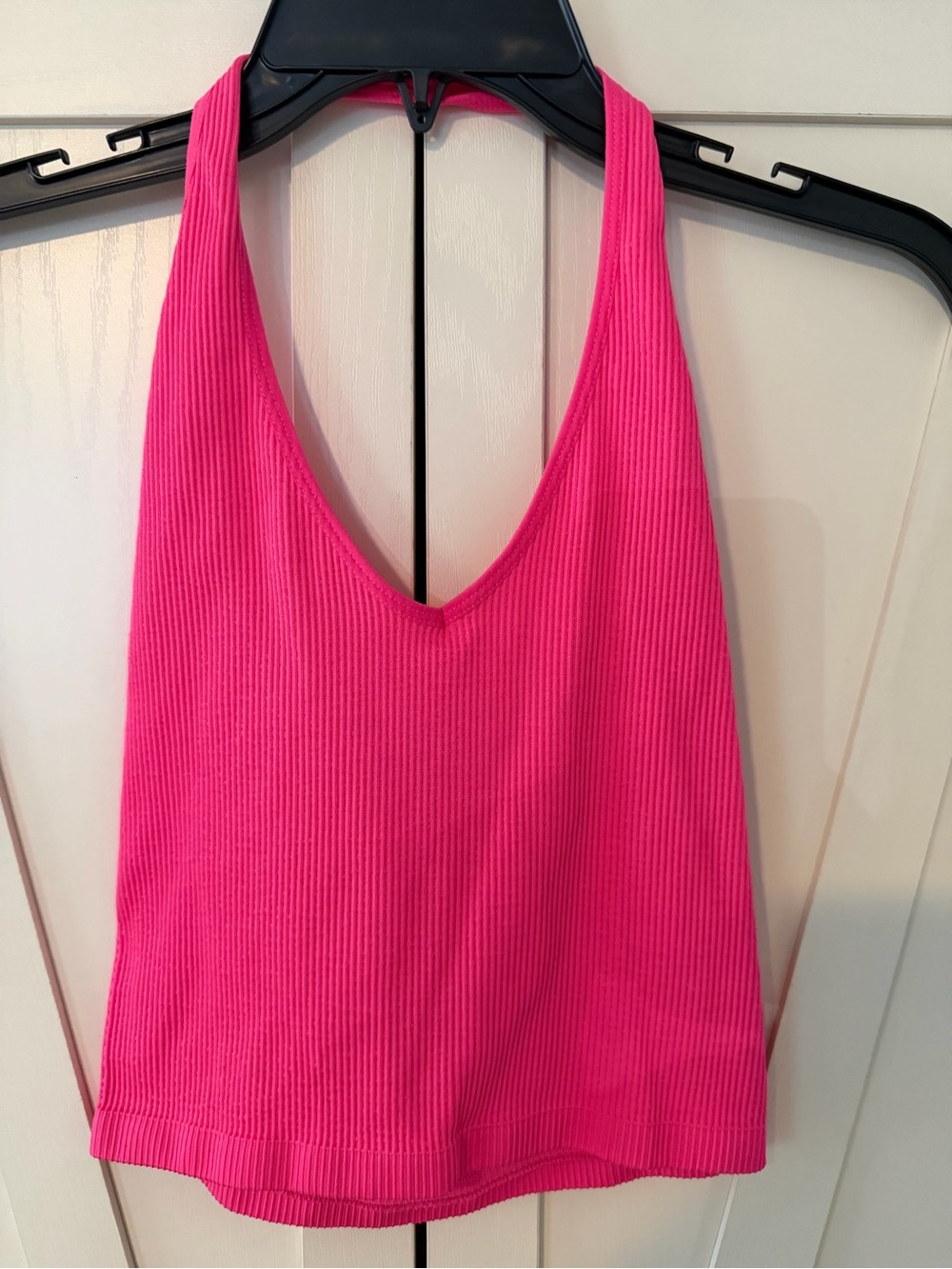 Urban Outfitters Hot Pink Ribbed Halter Tank